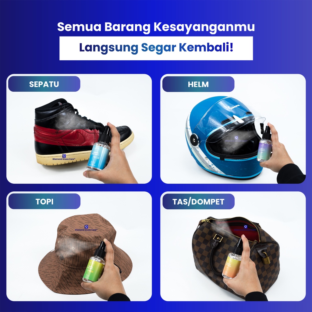 Diamond Shoe Spray Parfum Sepatu Anti Bau, Spray Perfume Helm, Tas, Dompet, Sofa Anti Bakteri Wangi - Gambar 4