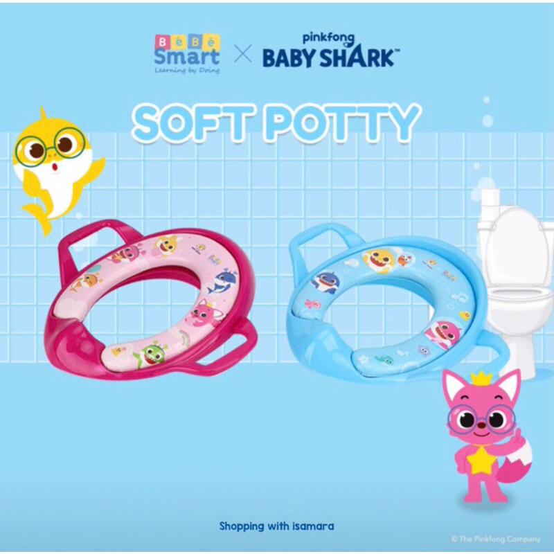 Bebe Smart x Pinkfong Baby Shark Soft Potty/Toilet Training with Handle ...