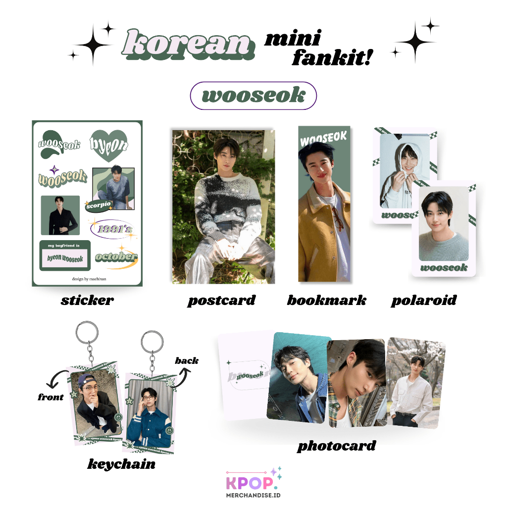 Korean ACTOR MINI FANKIT ACTOR KOREA MINI FANKIT FANMADE BYEON WOOSEOK ...