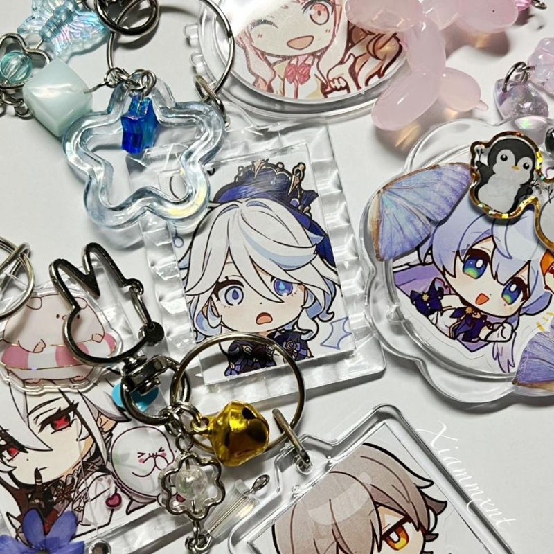 Xiammxnt's Genshin, Honkai star rail & Pjsekai beaded keychains ...