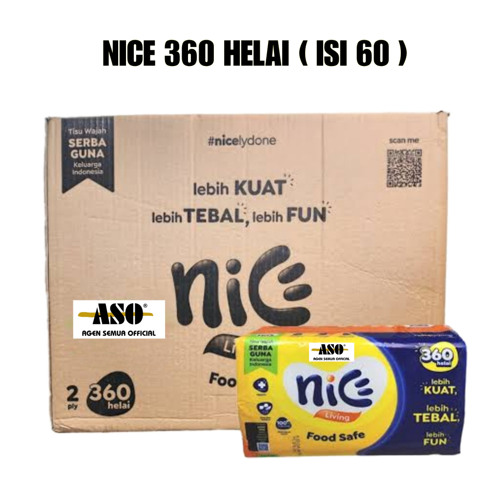 DUS TISU TISSUE NICE 360 HELAI 180 SHEET DUS (ISI 60) - Gambar 2