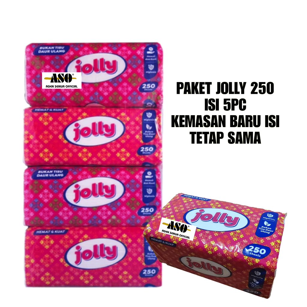 [ PAKET ISI 5 ] TISU TISSUE JOLLY 250 SHEET 2ply PROMO !!! - Gambar 2