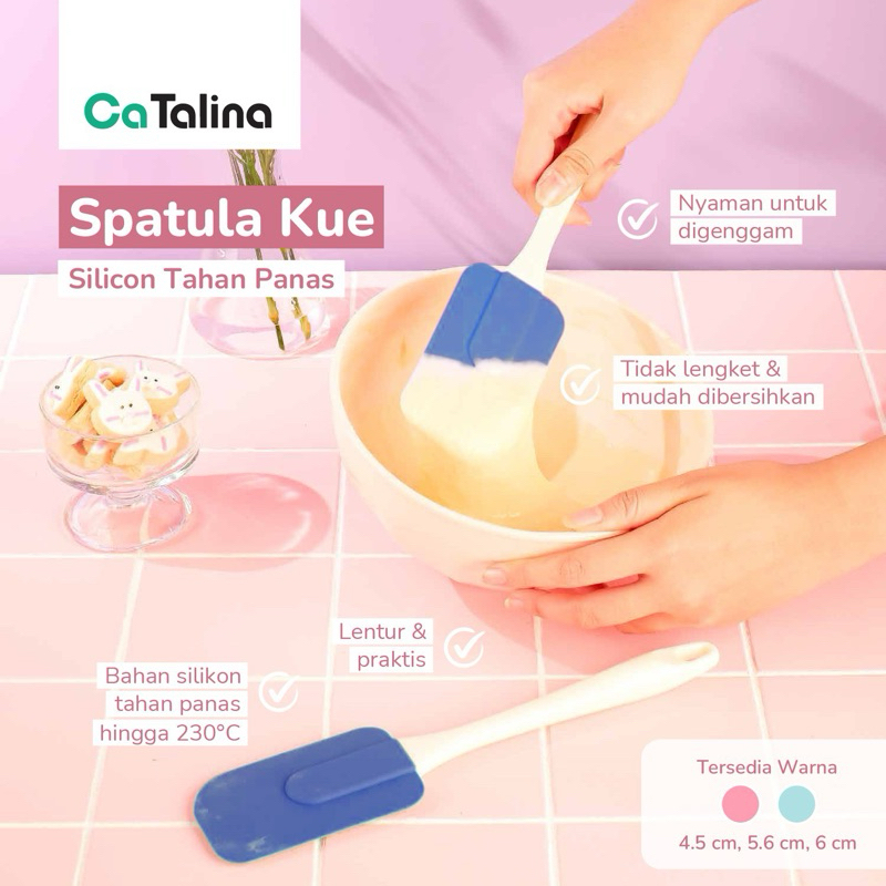 Spatula Solet Sudip Kue Silikon Tahan Panas Anti Lengket