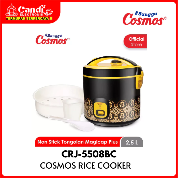 COSMOS Rice Cooker Non Stick Magicap Plus 2,5 Liter 3in1 CRJ-5508BC - Gambar 2