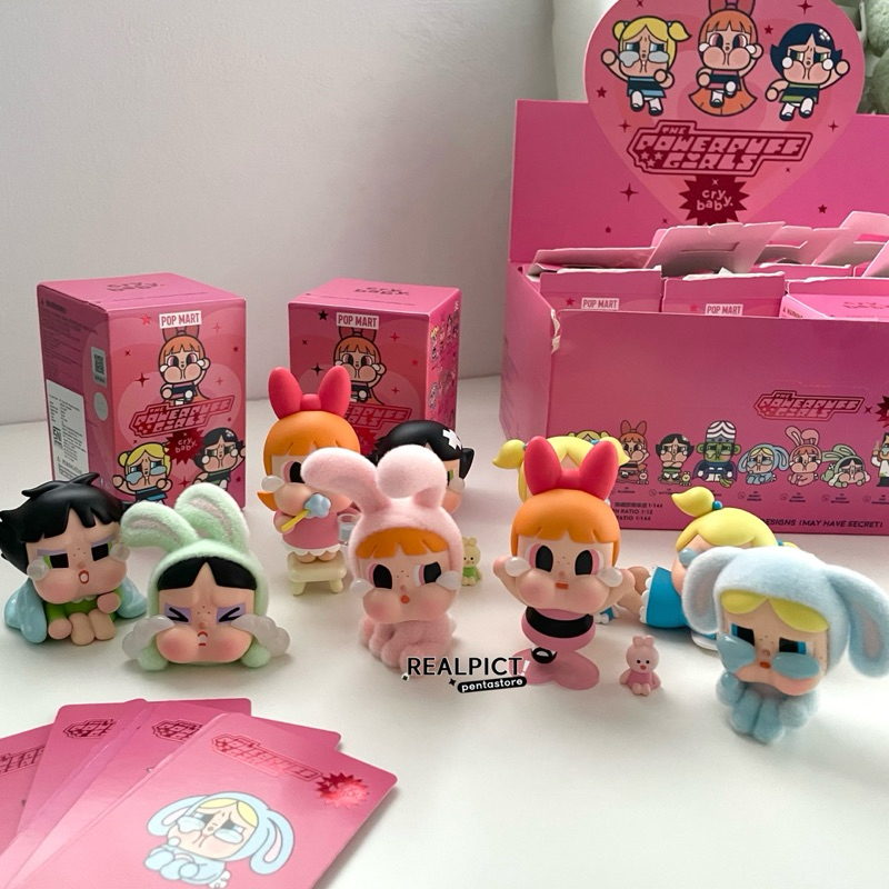 Ready POPMART CRYBABY x Powerpuff Girls Figure Series Bunny Blossom ...