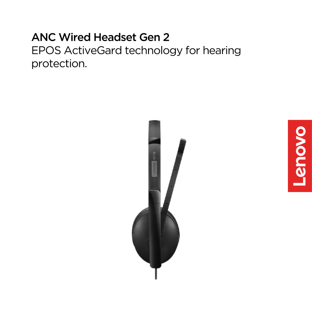 Lenovo Wired ANC Headset G2 4XD1M39029 Black Noise Cancellation USB-C to USB-A Headphones Garansi Resmi - Gambar 4