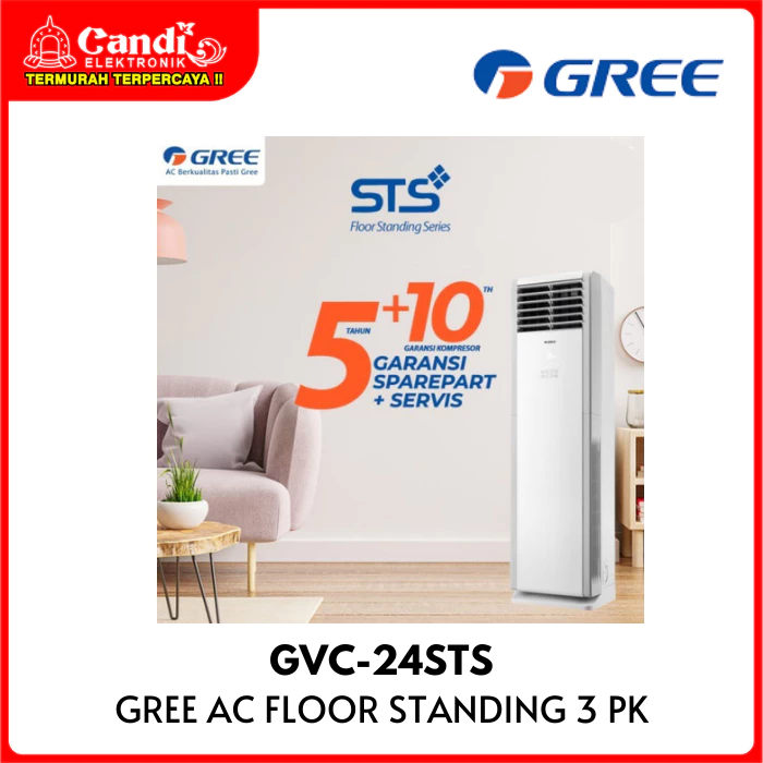 AC FLOOR STANDING GREE GVC-24STS 3PK 1 PHASE WIFI CONNECTION AIR CONDITIONER - Gambar 4