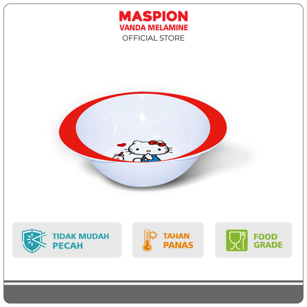 Maspion Vanda Melamin Mangkok Bayi 4.75 Inch Hello Kitty - Gambar 3