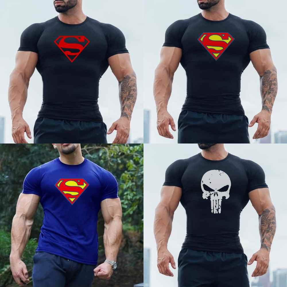 T shirt BODY FIT SUPER BOY GYM FITNESS SPORT WEAR Men s Top Shopee Singapore