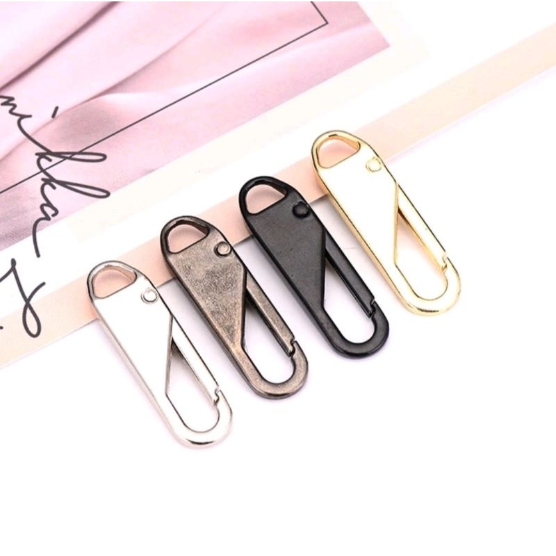 1PCS Pengait Restleting Universal Cantelan Gantungan Alat Penarik Sleting Serbaguna Warna Hitam Siver A005 - Gambar 4