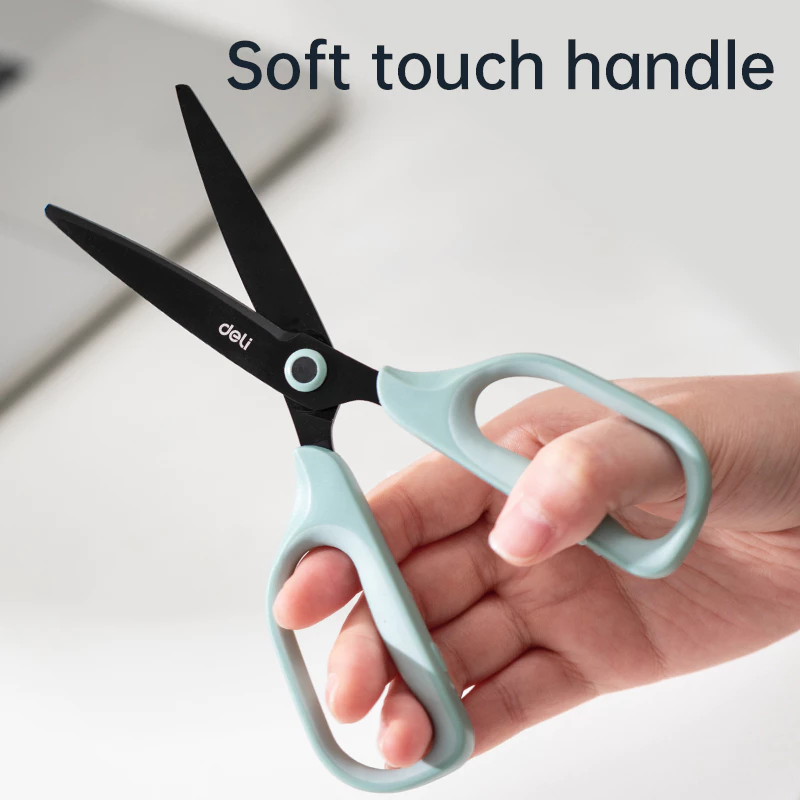Deli Scissor /  Gunting Kertas Anti Karat Handle Lembut EZ507 - Gambar 2