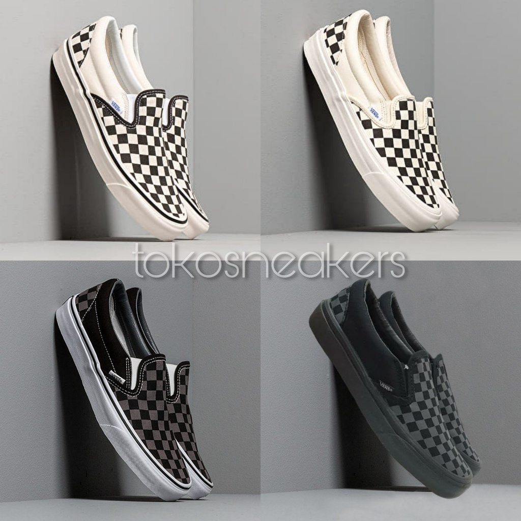 Checkerboard on sale vans gray