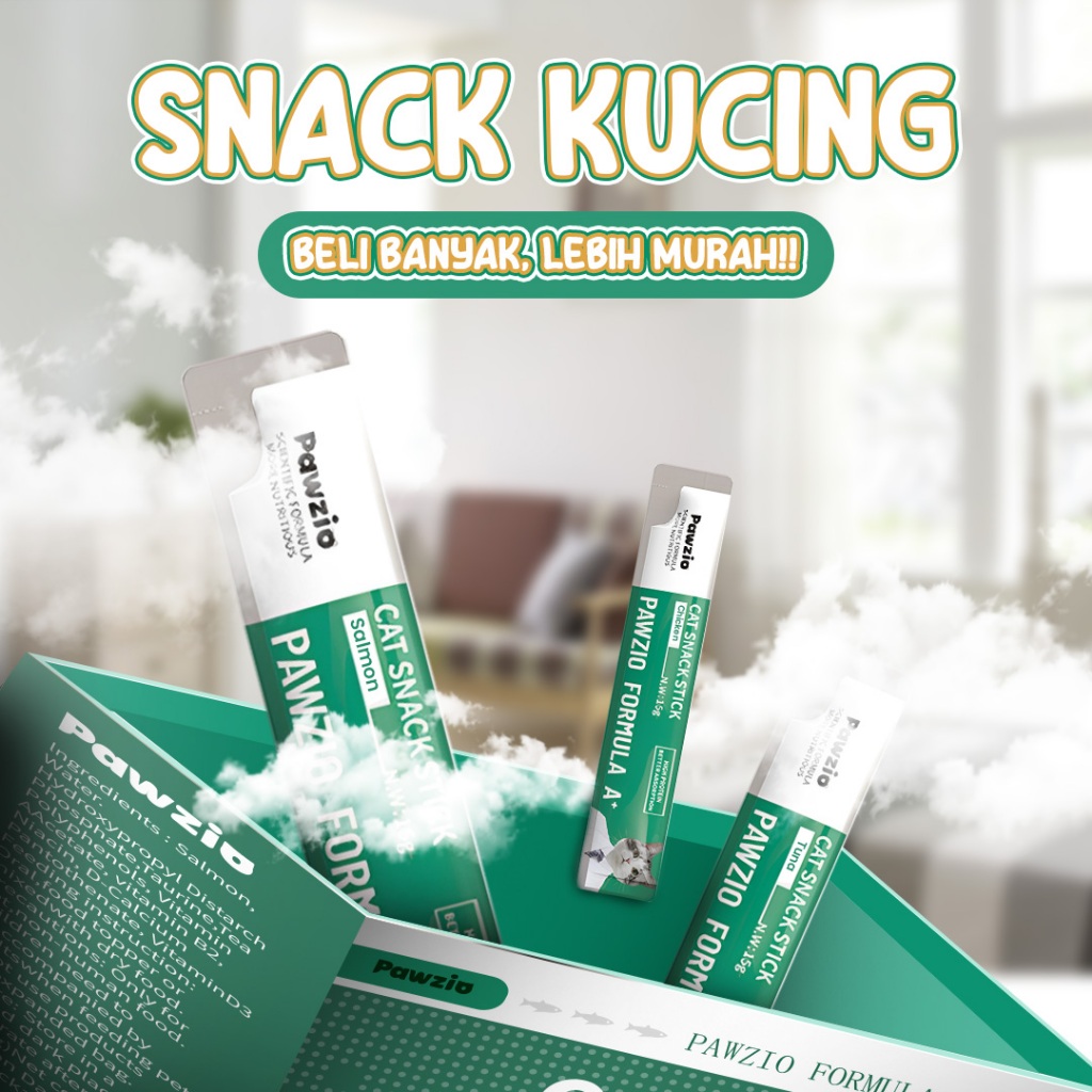 PAWZIO 20pcs/50pcs 3 Varian Creamy Cat Strips Snack Kucing Cemilan Kucing - Gambar 2