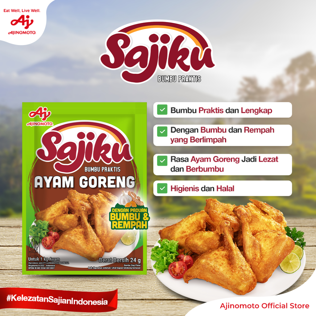 SajikuÂ® Bumbu Praktis Ayam Goreng 24G (10pcs) - Dengan Paduan Bumbu & Rempah - Gambar 2