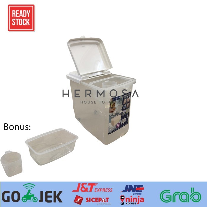 16kg rice box, food storage box, large rice storage organizer, EMIKO ...