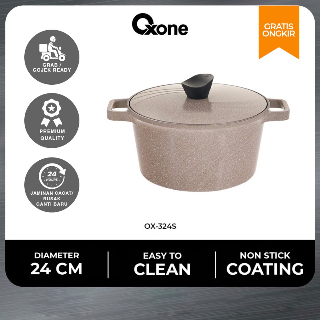 Oxone OX324S Casserole Pot 24 cm Anti Lengket / Areum Collection