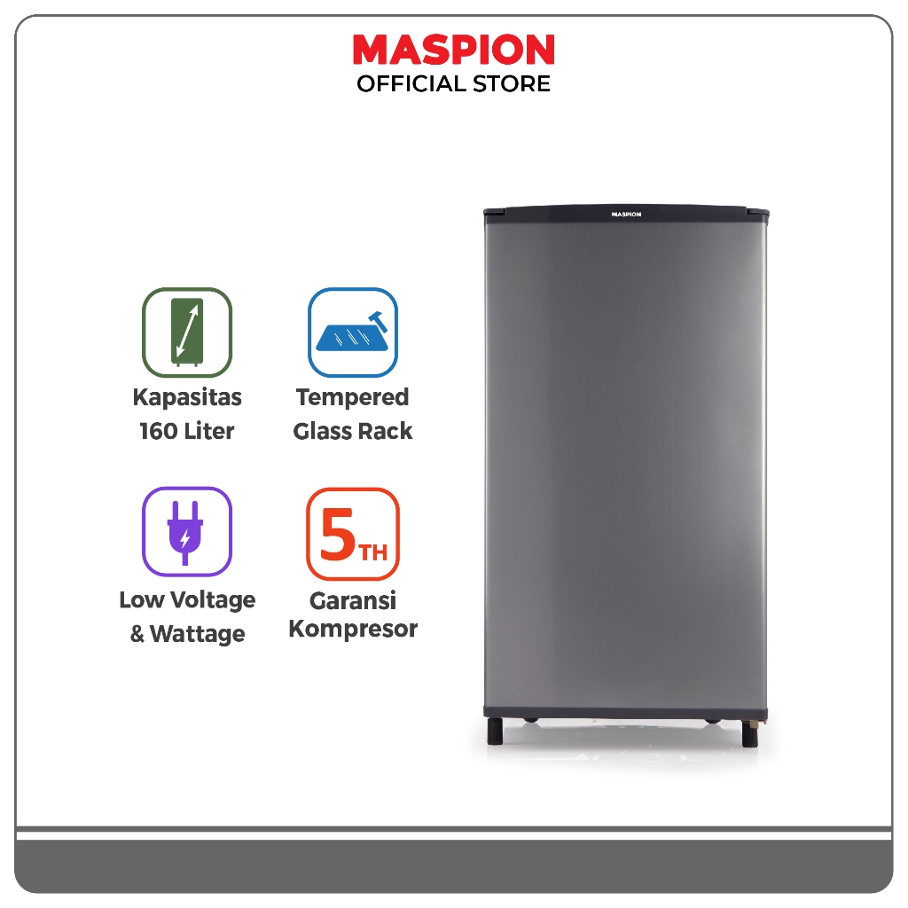 Maspion Kulkas Refrigerator Lemari ES 168 Liter URG-168 LE Series
