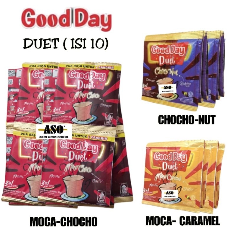 Kopi GOOD DAY DUET 3in1 sachet 22 gram RENCENG ( ISI 10 ) - Gambar 2