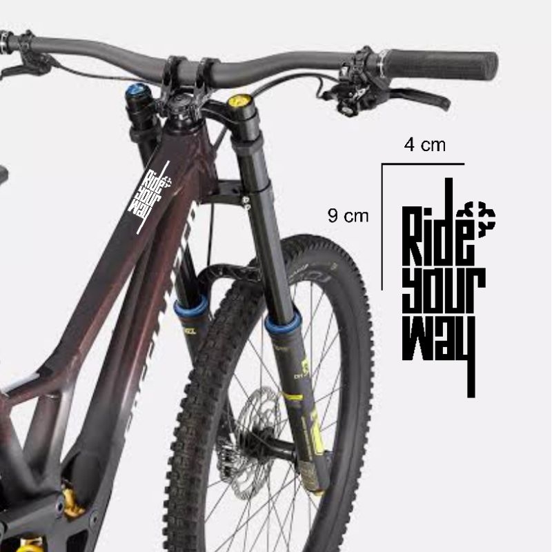 MTB mountain bike top tube cutting sticker ride your way | Shopee Singapore