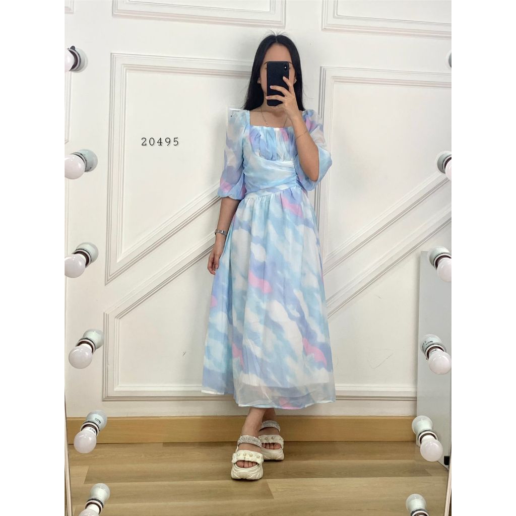 20495 DRESS CERUTY GRADATION TWISS RIPPED FULL RUBBER BACK VARIATION ...