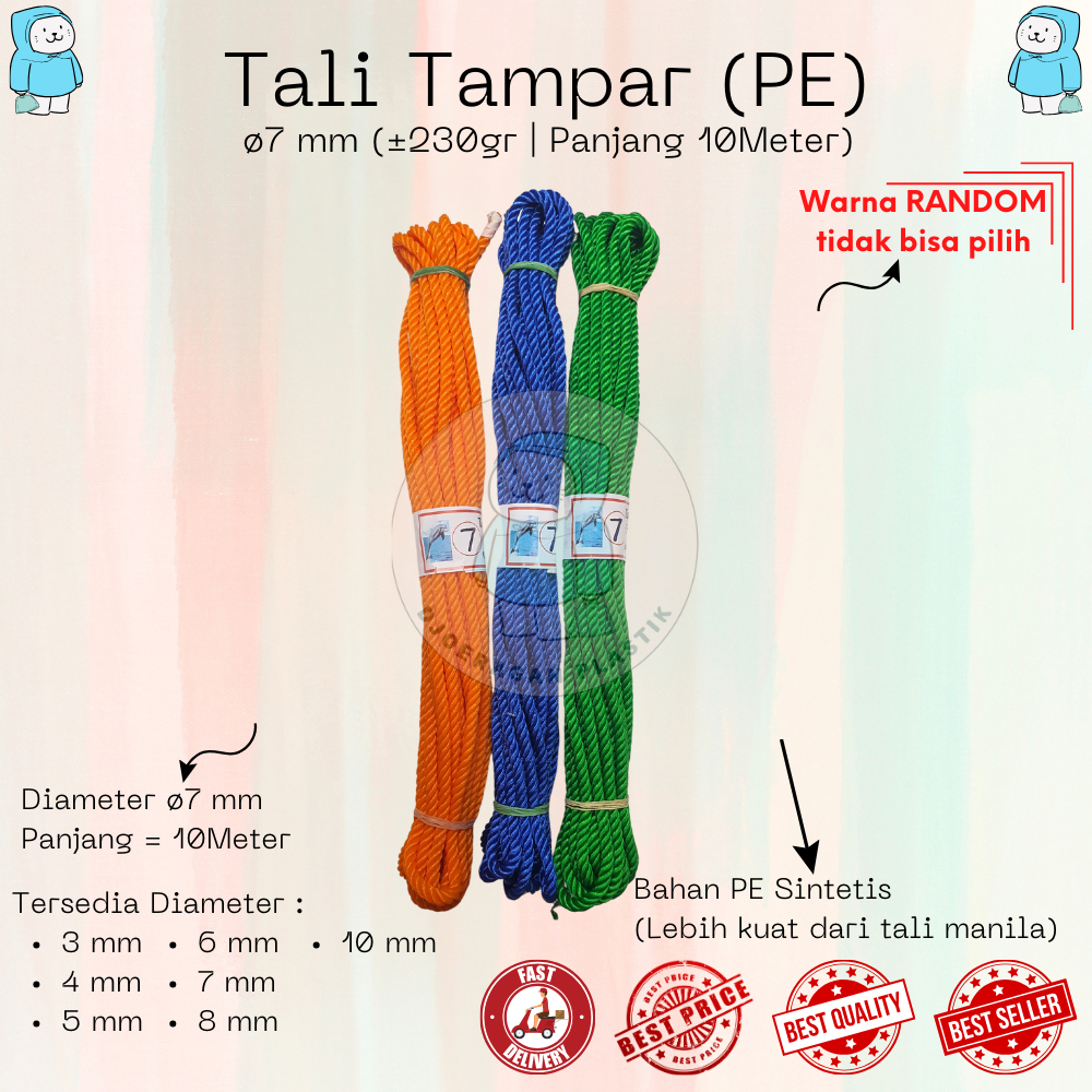 [7mm x 10Meter] Dolphin Brand Rope | Slap Slap | Plastic Plastic ...