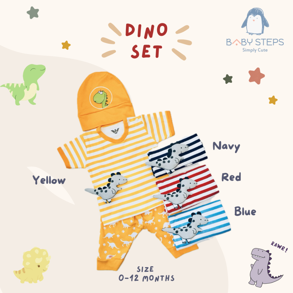 Dino Clothing Set for Children 0-12 Months Cute Dinosaur Pattern Free ...