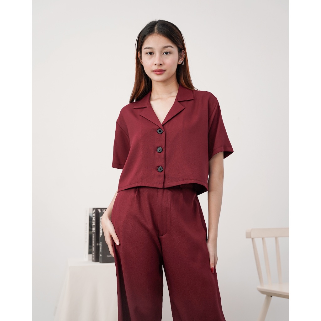 Michael's Collection - One Set Crop Top and Long Pants Eugene - Gambar 2