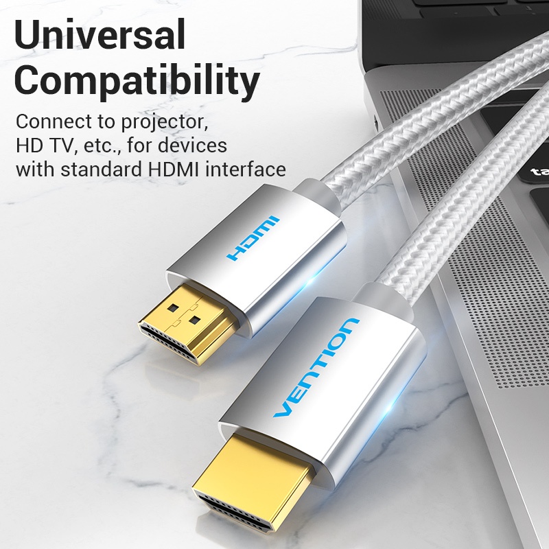 Vention AAB 5M-15M Kabel High Speed Cotton Braided HDMI 4K FHD 1080 - Gambar 3