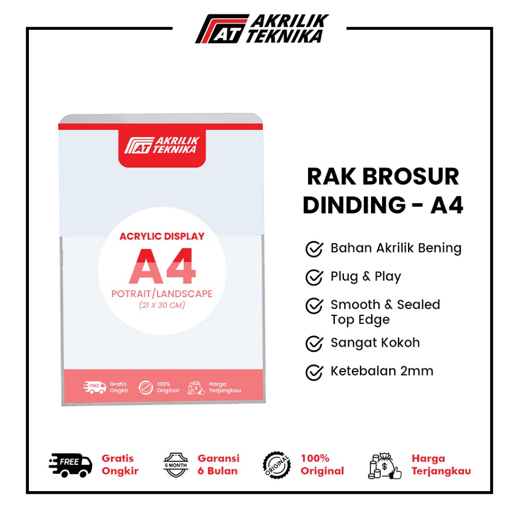 Acrylic Brochure Rack Display Menu Wall Flyer Holder A4 Size Shopee