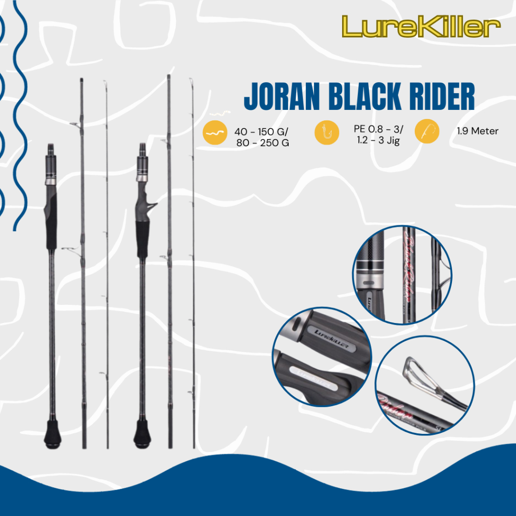 Lurekiller BLACK RIDER Fishing Rod Jigging 1.9M full FUJI Fishing Rod ...