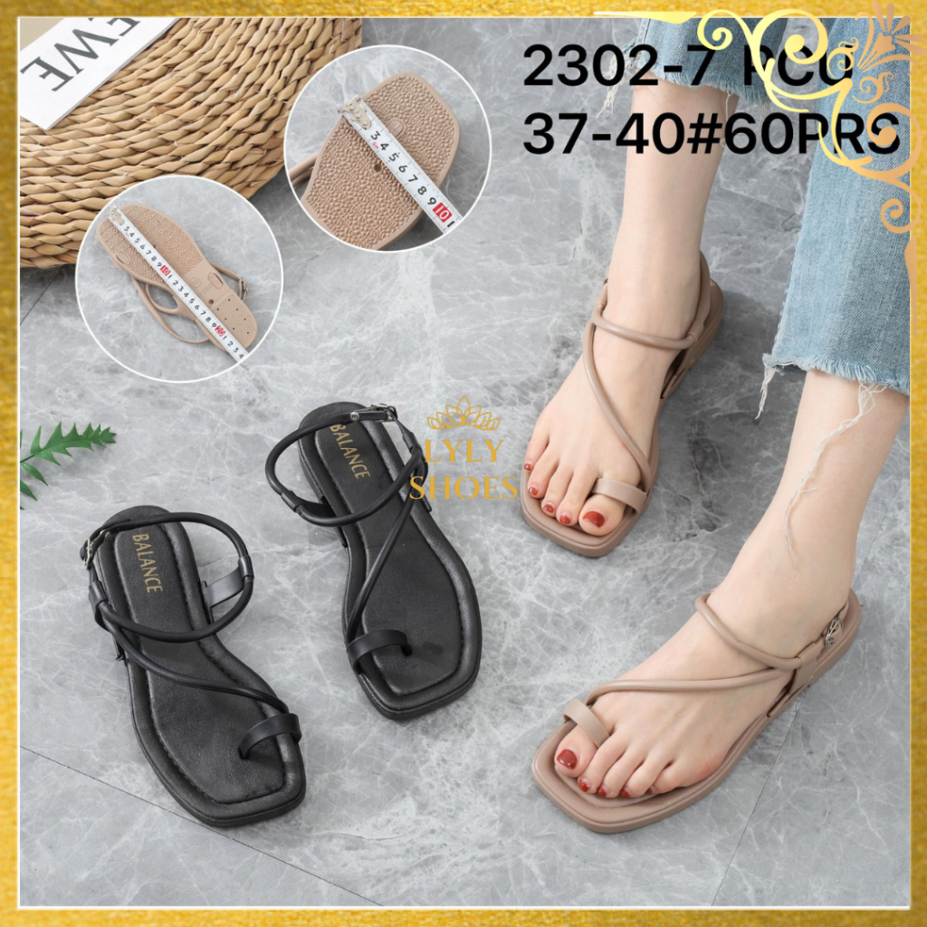 Women s Flat Sandals Balance Flip Flops Back Strap 2302 7