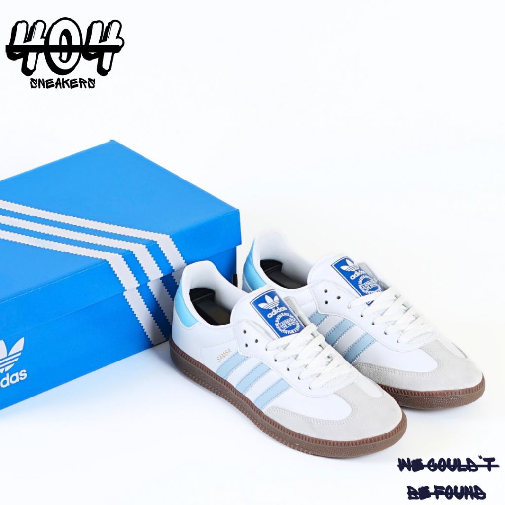 Adidas samba og top trainers white/royal