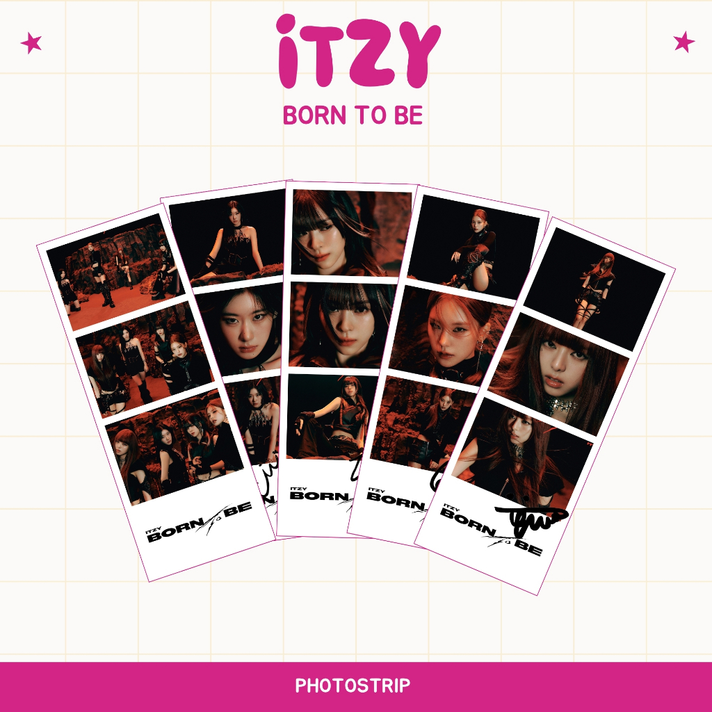 ITZY PHOTO STRIP (CONTAINS 6 PCS + 2 SIDES LAMINATED) PHOTO OF HAND ...
