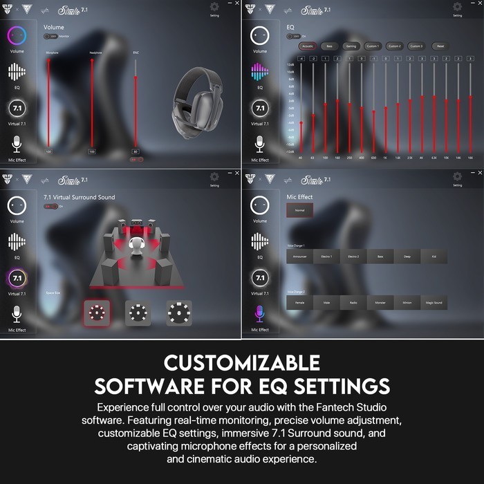 Fantech Studio Pro WHG03 / WHG-03 MultiPlatform Wireless Headset - Gambar 4