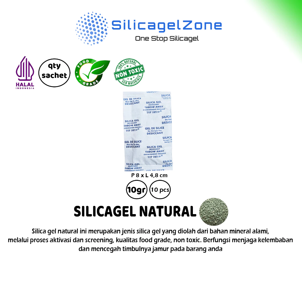 Silica Gel Natural 1 pack isi 100 sachet TERMURAH KUALITAS FOOD GRADE - Gambar 3