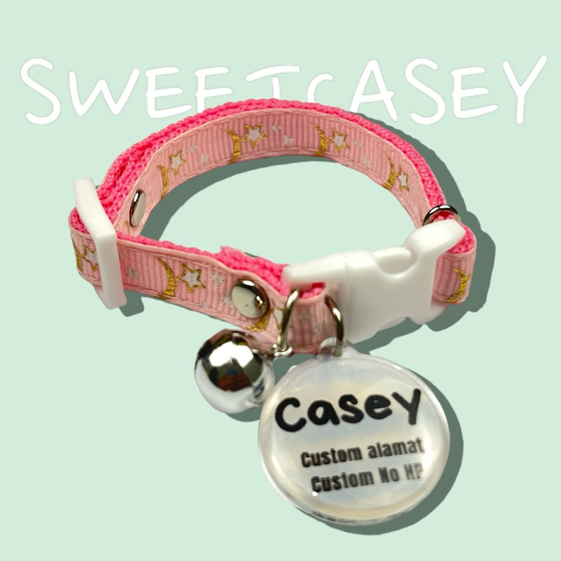 BULAN BINTANG CAT NECKLACE FREE NAMA/KALUNG KUCING CUSTOM NAMA