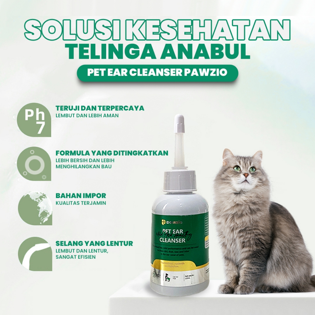 PAWZIO Pet Ear Cleanser 60 ML- Pembersih Telinga Hewan Peliharaan - Gambar 4