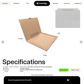 Cardboard BOX PACKAGING 31.5 x 23 x 1 CM | For Keyboard Surface ...
