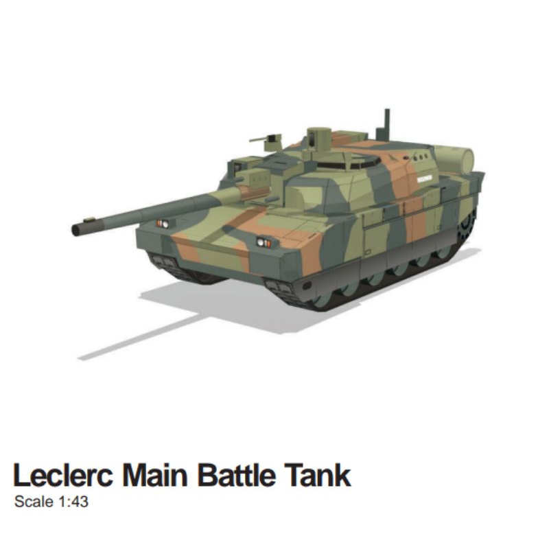 Tank leclerc main battle papercraft pattern sheet (PR-C6) | Shopee ...
