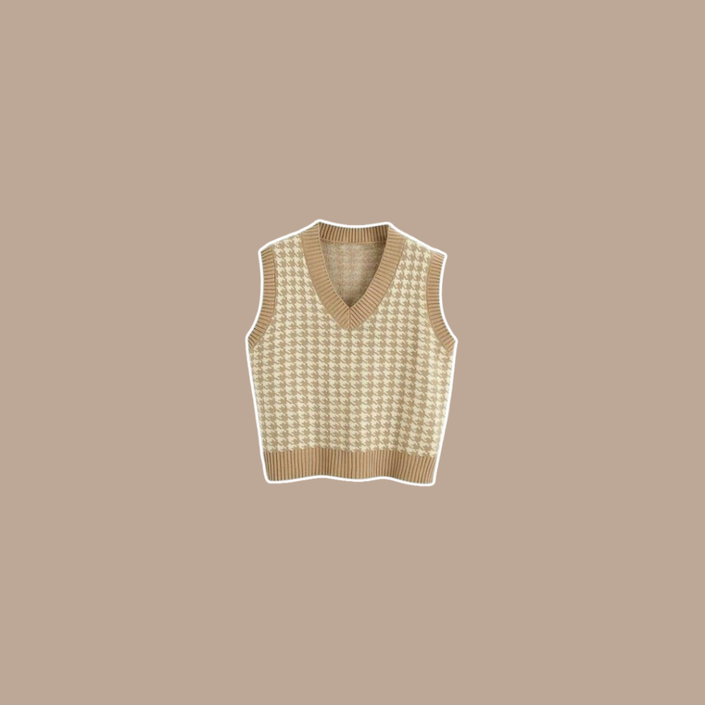 Aruna SET INT-003 Korean Cute Korean Look Vest Jennie Mocca Outfit