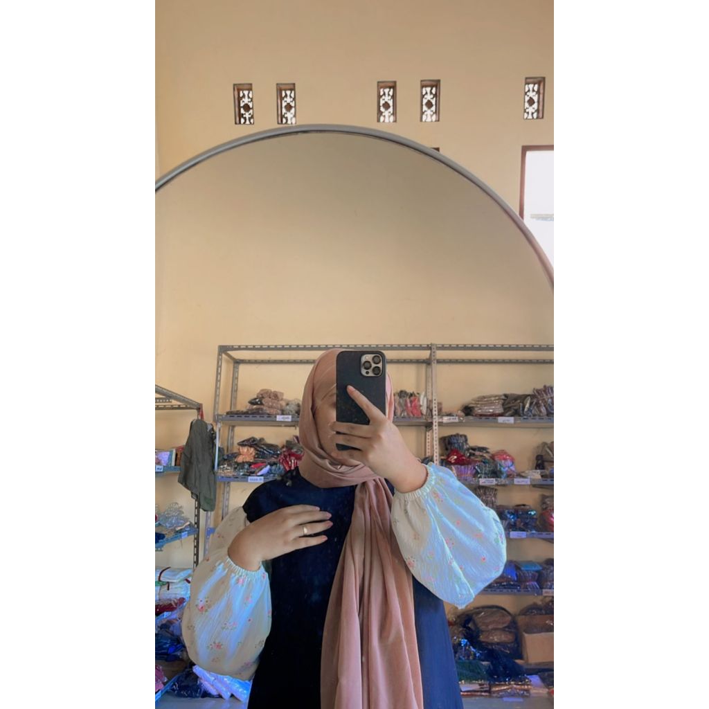 Disa Hijab - SALE !VANILA DRESS / GAMIS KOMBINASI CEY AIRFLOW DAN RAYON / GAMIS VANILA - Gambar 3