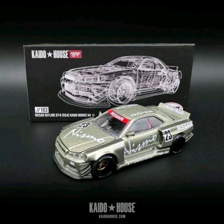 Mini GT Kaido House R34 Nismo Green (sealed) | Shopee Singapore