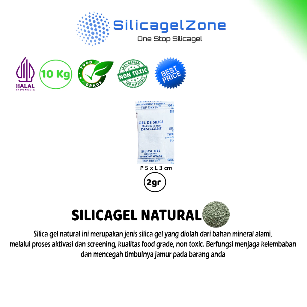 SILICA GEL NATURAL ALAMI 10 KG TERMURAH FOOD GRADE - Gambar 4