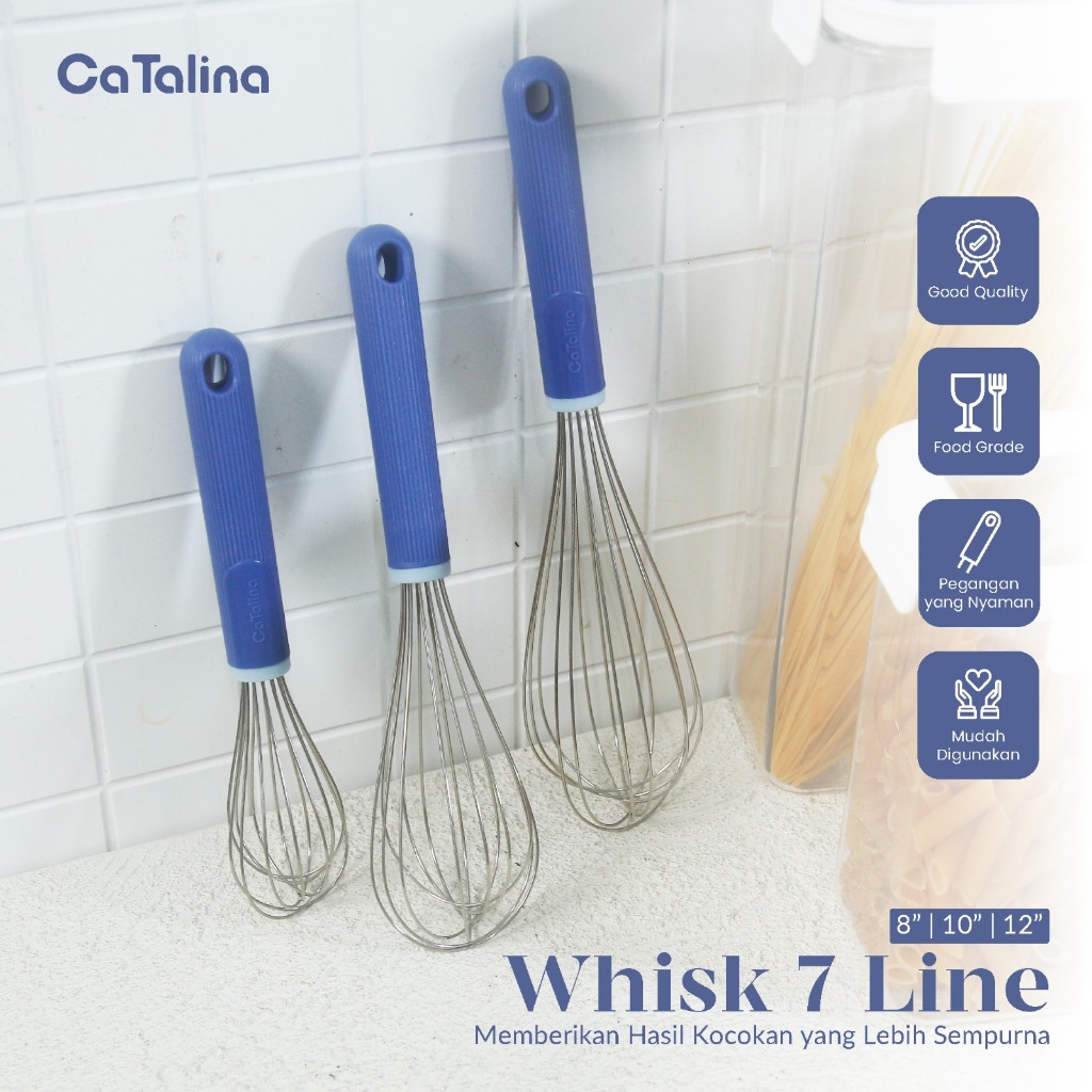 CaTalina Kocokan Telur Adonan Whisk 7 Line 8 10 12 Inch