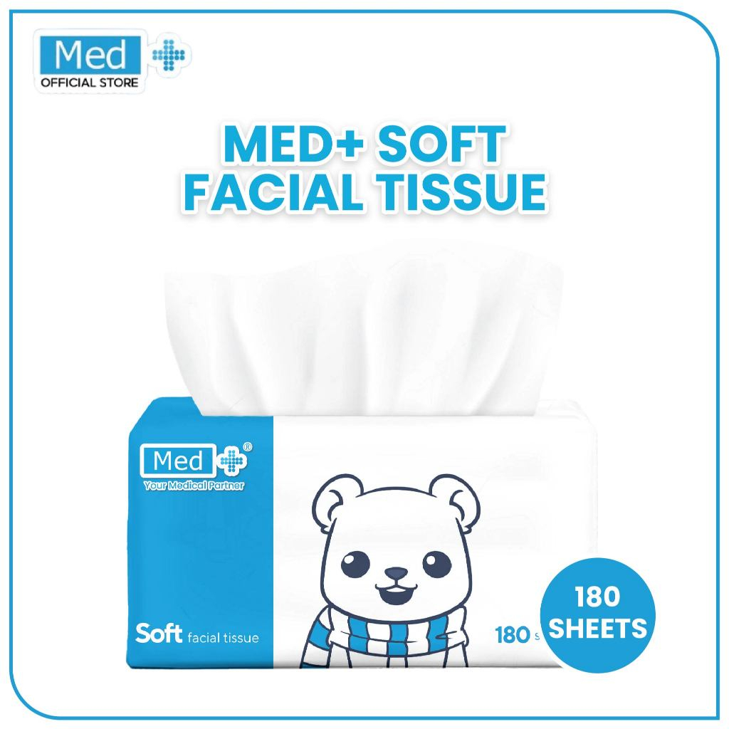 Med+ Soft Facial Tissue (180Sheets) - Tisu Wajah / Tisu Muka / Tissue Tanpa Pewangi / No Fragrance
