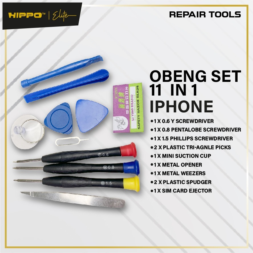 Hippo Repair Tools Obeng Set 11 in 1 apple - Gambar 2