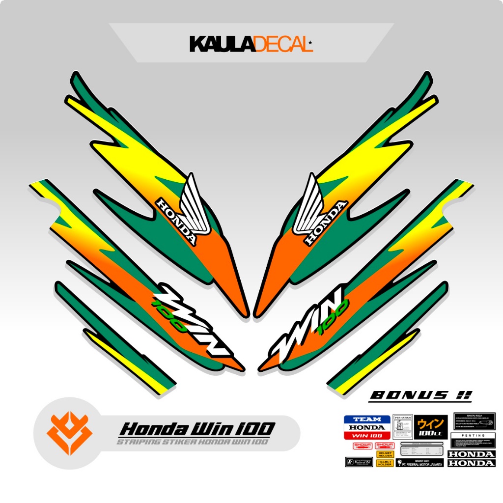 HONDA WIN STRIPING MOTIF 116/ WIN 100 STICKER/ VIRAL WIN 100 VARIATION ...