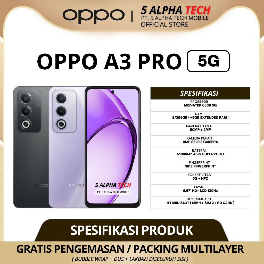 OPPO A3 Pro 5G 8/256GB ( +8GB Extended Ram ) Garansi Resmi Oppo - Gambar 3