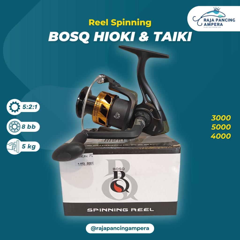 Bosq Hioki & Taiki Spinning Reel | Folding Handle Fishing Hoist ...