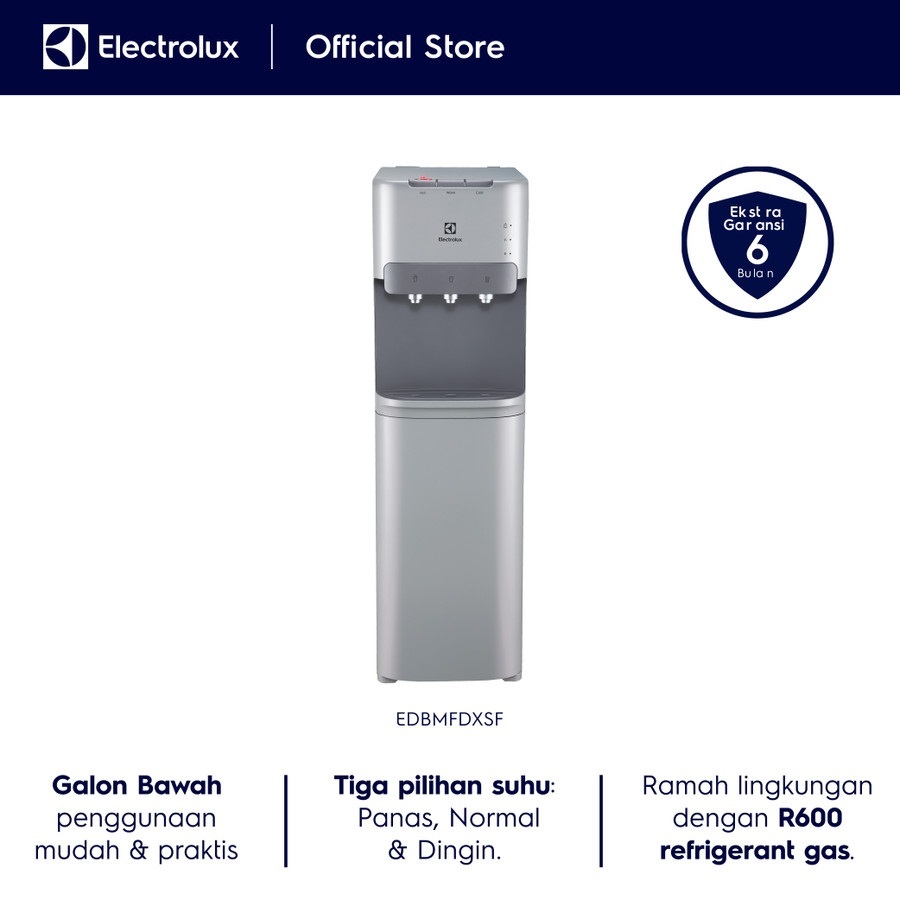 JABODETABEK - Electrolux Dispenser Air Galon Bawah Silver - Child Lock- Kompresor R600 Ramah Lingkungan - Air Sedingin Kulkas - EDBMFDXSF - Gambar 2
